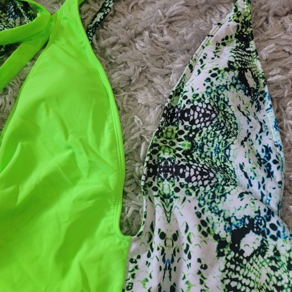 Neon green One Piece Swimsuit size Large - Picture 3 of 6